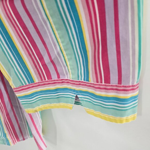 American Sweetheart Rainbow Vertical Stripes 3/4 Sleeves Button Down Shirt XL - Picture 5 of 8